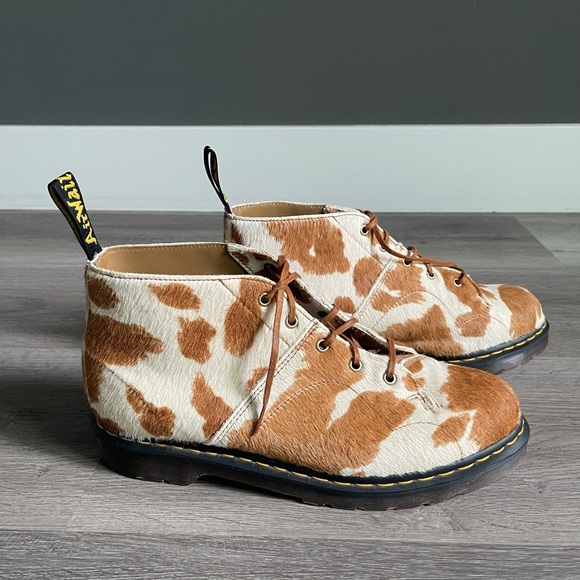 Dr. Martens Other - Dr. Martens Cowprint Hair-On Leather Boots – Tan & White, Rare, Unisex